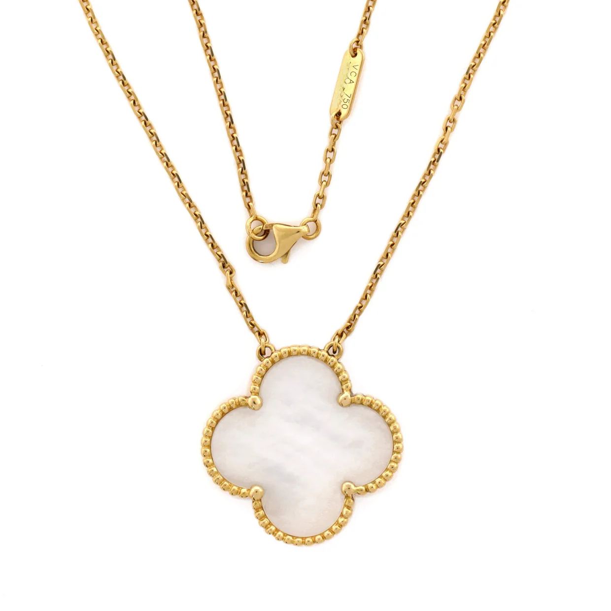 Magic Alhambra 100th Anniversary Pendant Necklace 18K Yellow Gold and Mother of Pearl - Deep Luxury