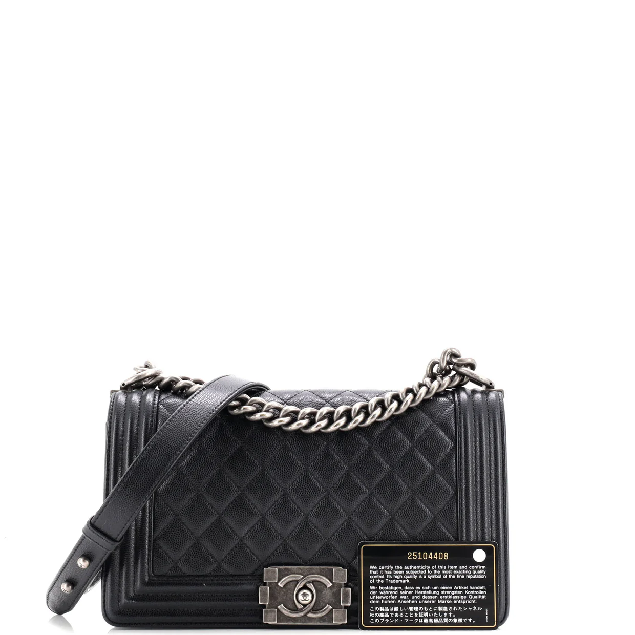 Boy Flap Bag Quilted Caviar Old Medium - Deep Luxury