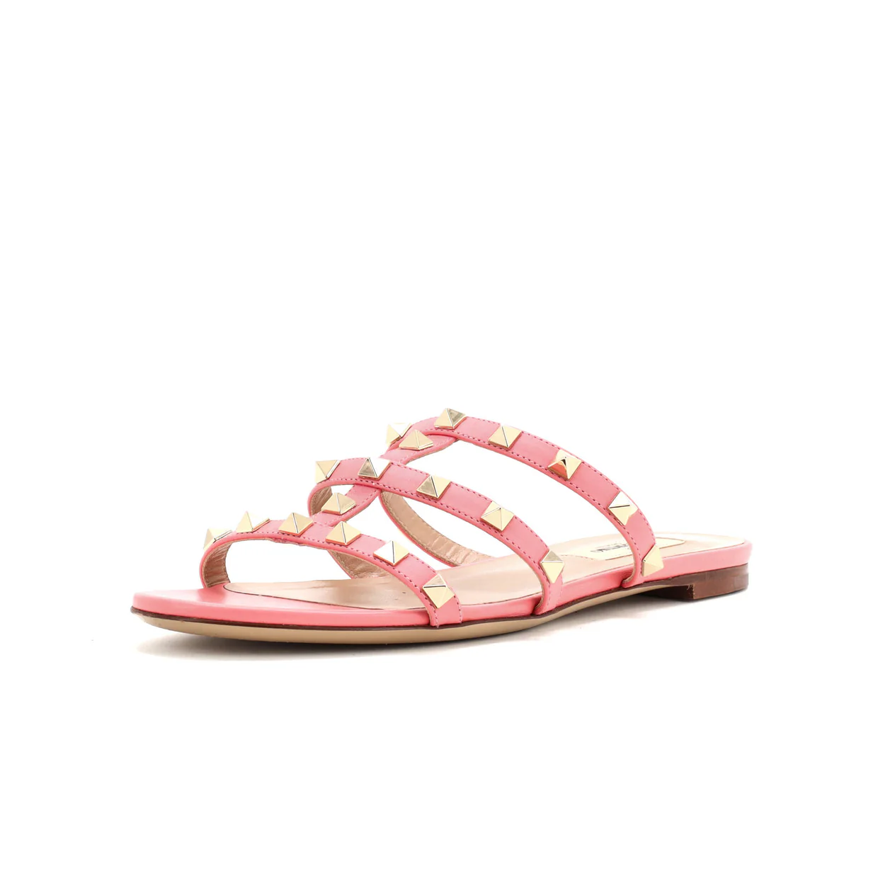 Women's Multi Strap Rockstud Flat Sandals Leather - Deep Luxury
