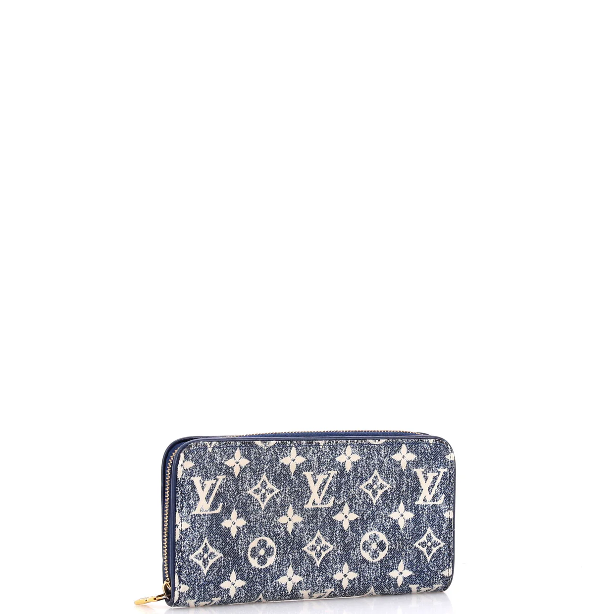 Zippy Wallet Monogram Jacquard Denim - Deep Luxury