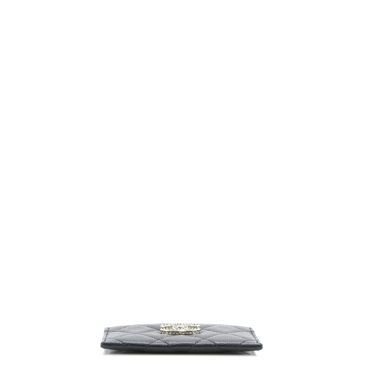 Crystal CC Card Holder Quilted Caviar - Deep Luxury