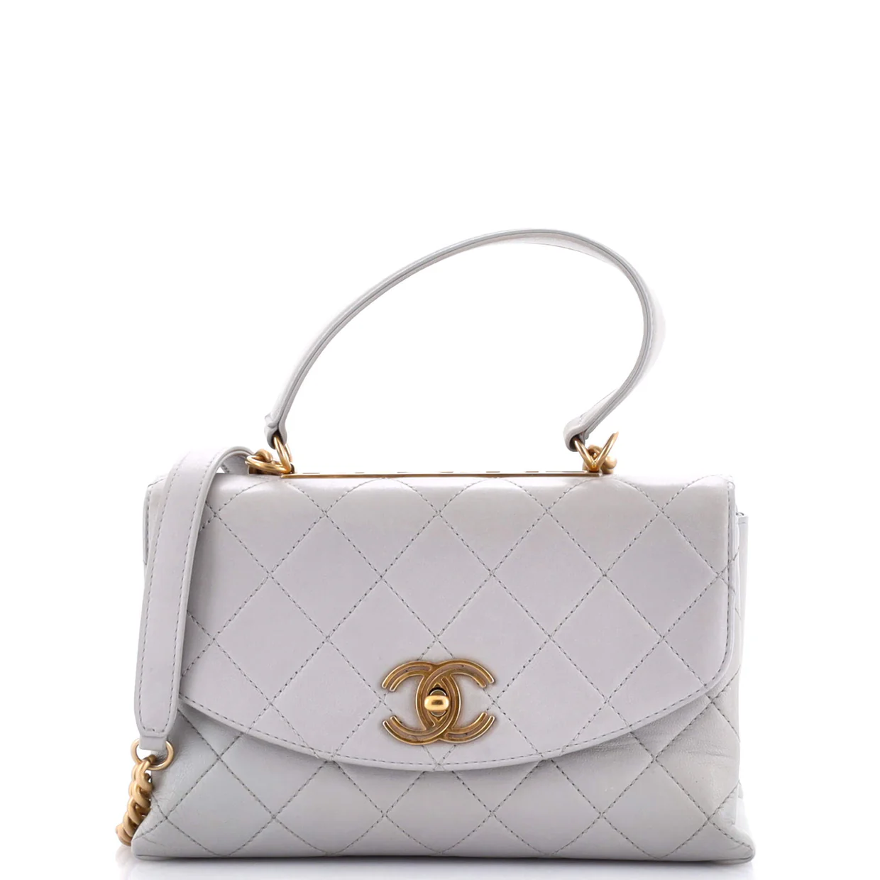 Trendy Spirit Top Handle Bag Quilted Lambskin Medium - Deep Luxury