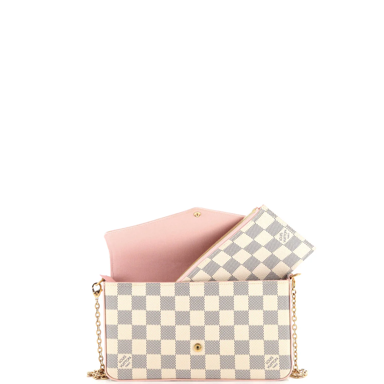 Felicie Pochette Damier and Leather - Deep Luxury