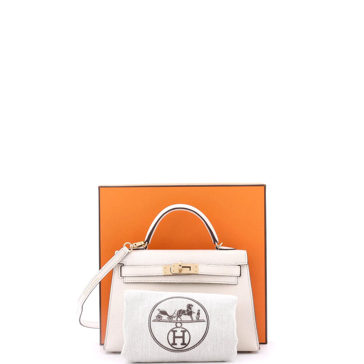 Kelly Mini II Bag Bicolor Chevre Mysore with Permabrass Hardware 20 - Deep Luxury