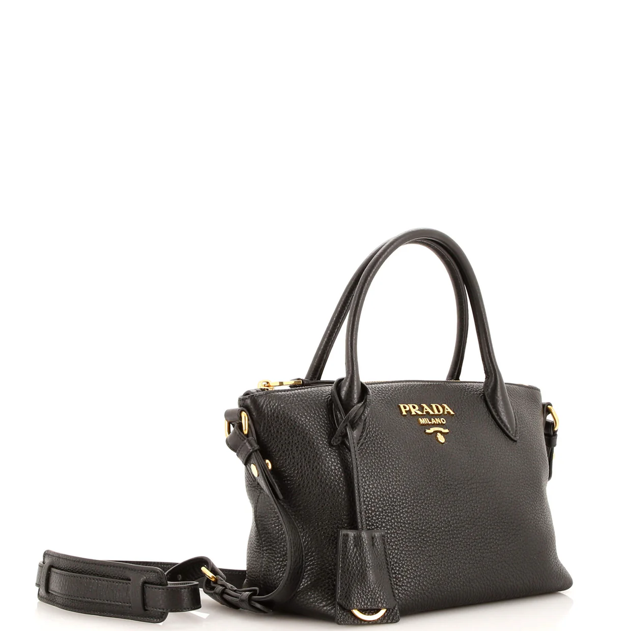 Dual Strap Zip Tote Vitello Daino Small - Deep Luxury