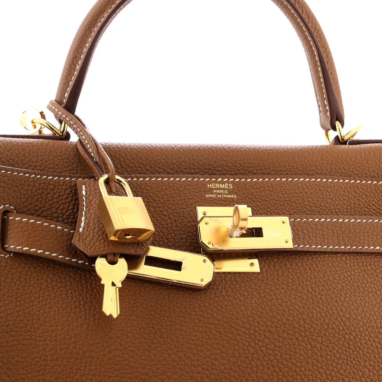 Kelly Handbag Gold Togo with Gold Hardware 28 - Deep Luxury