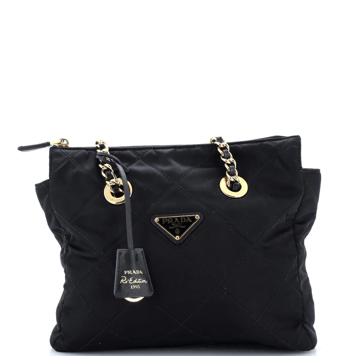 Re-Edition 1995 Chain Tote Quilted Re-Nylon Small - Deep Luxury