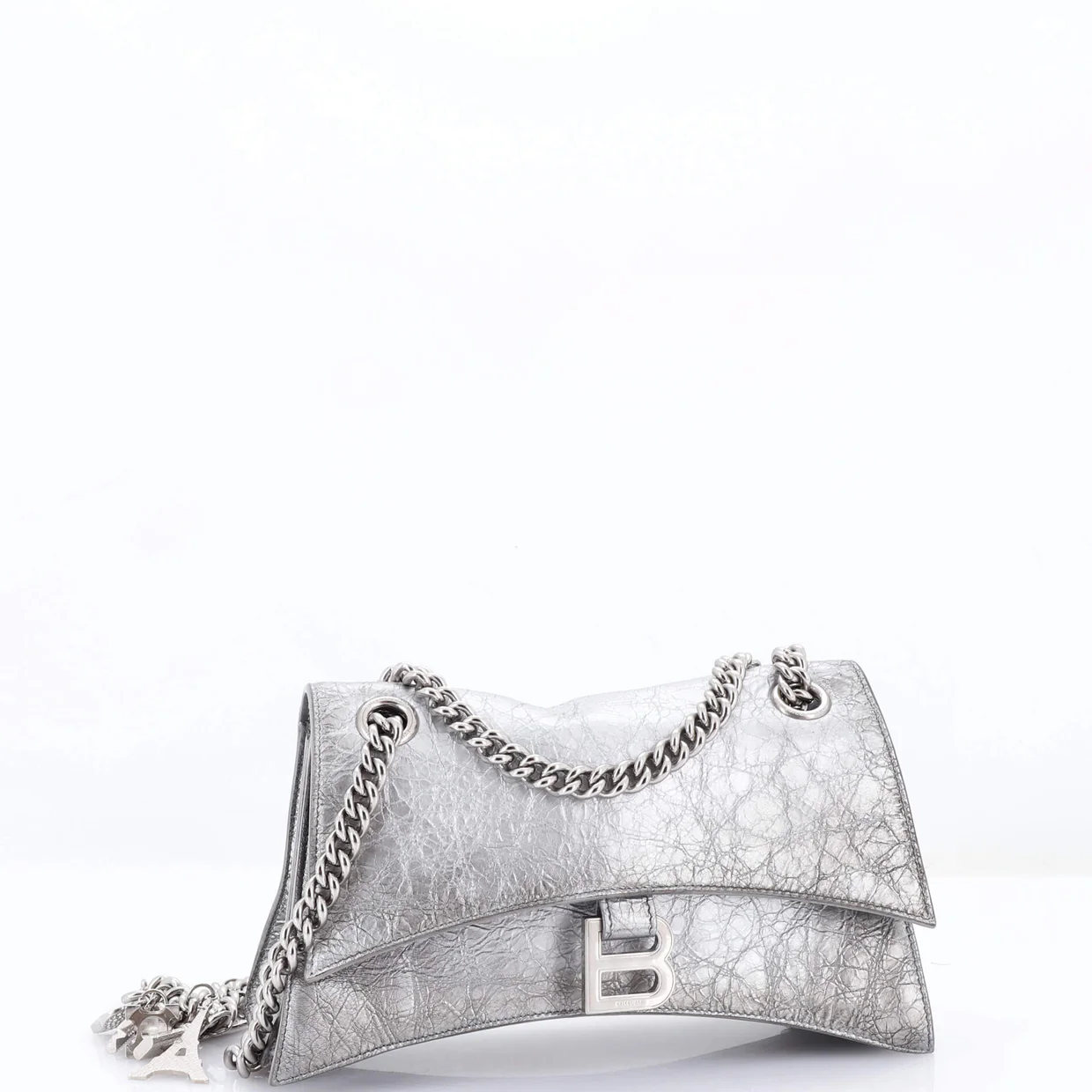 Crush Charm Chain Flap Bag Leather Small - Deep Luxury