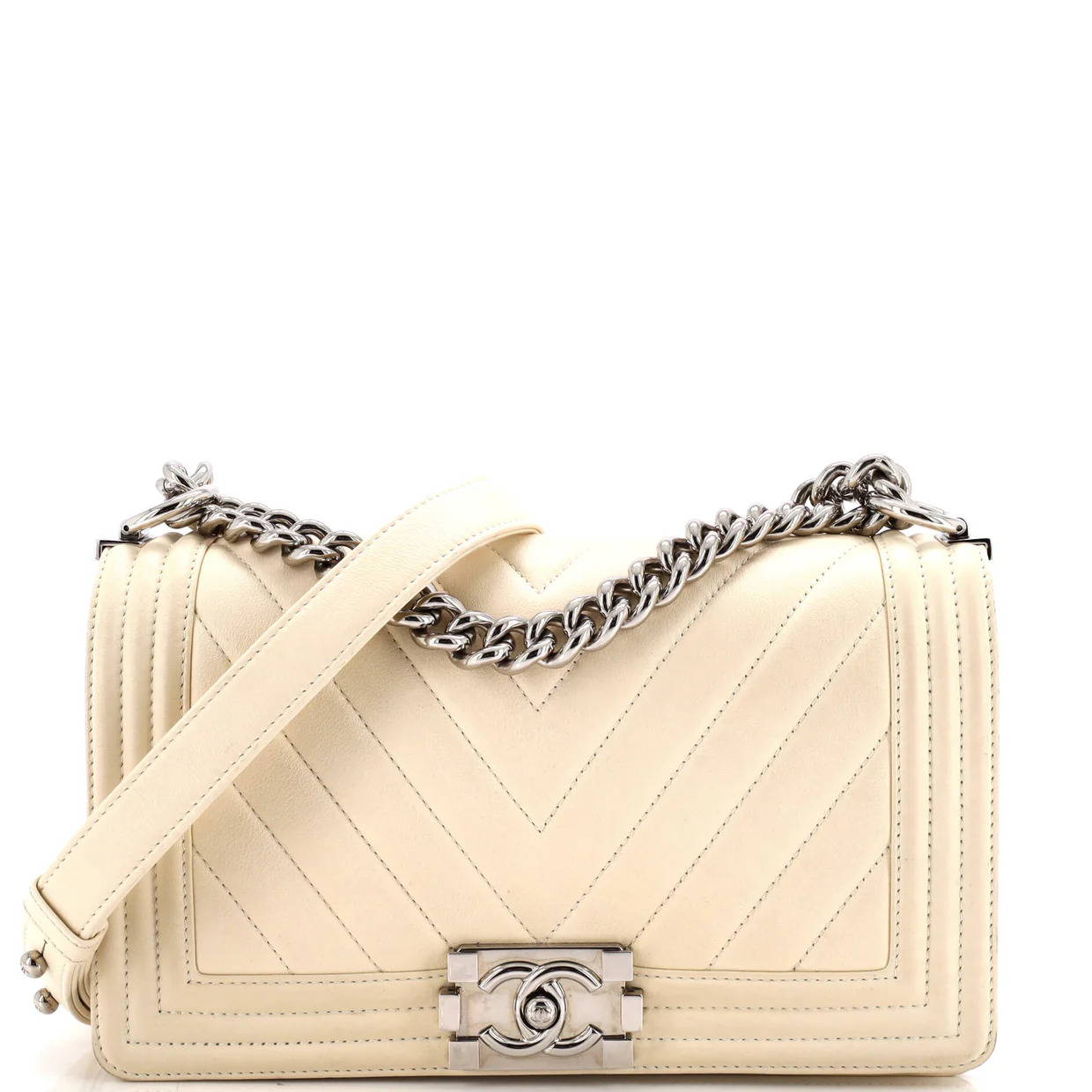 Boy Flap Bag Chevron Calfskin Old Medium - Deep Luxury