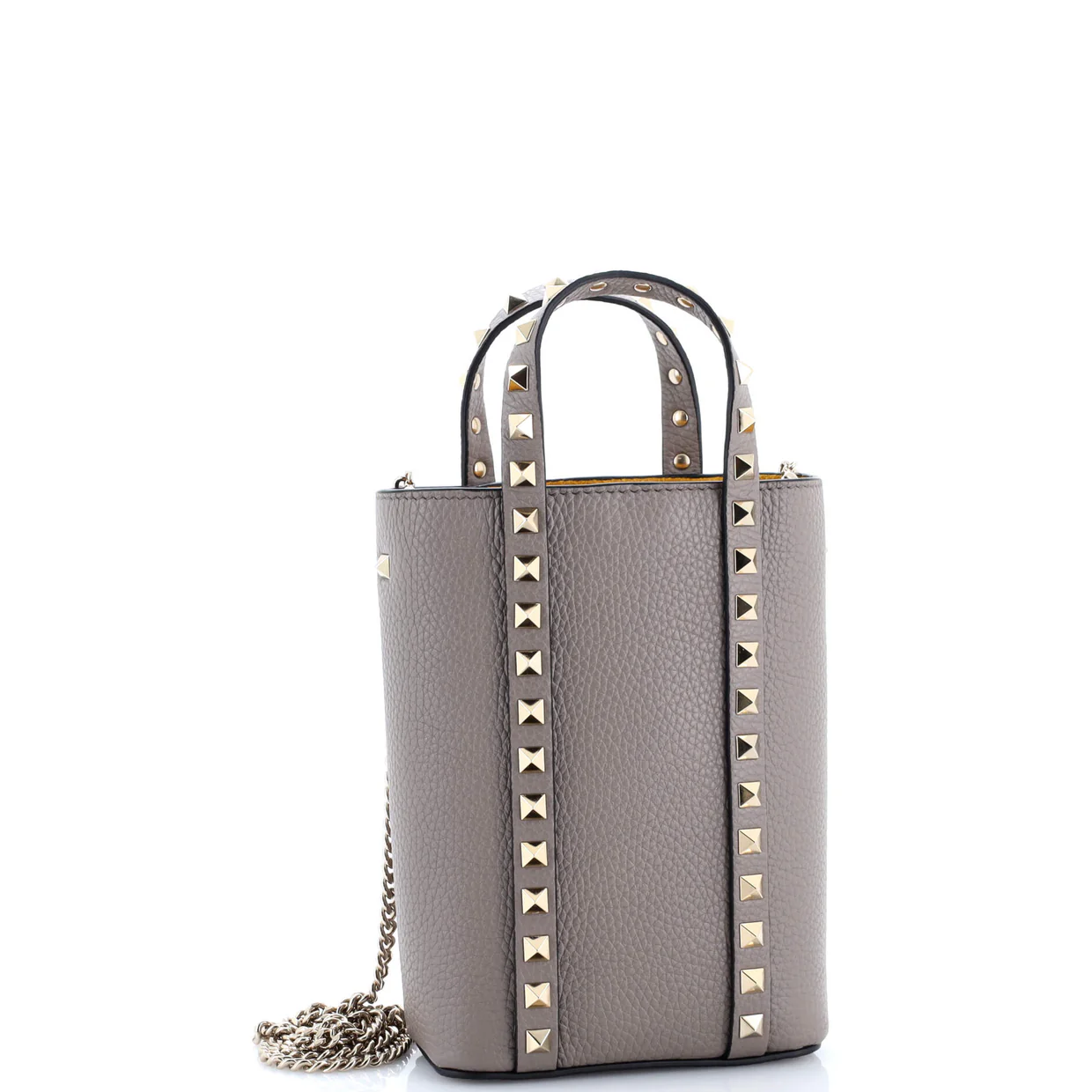Rockstud Vertical Chain Tote Leather Mini - Deep Luxury