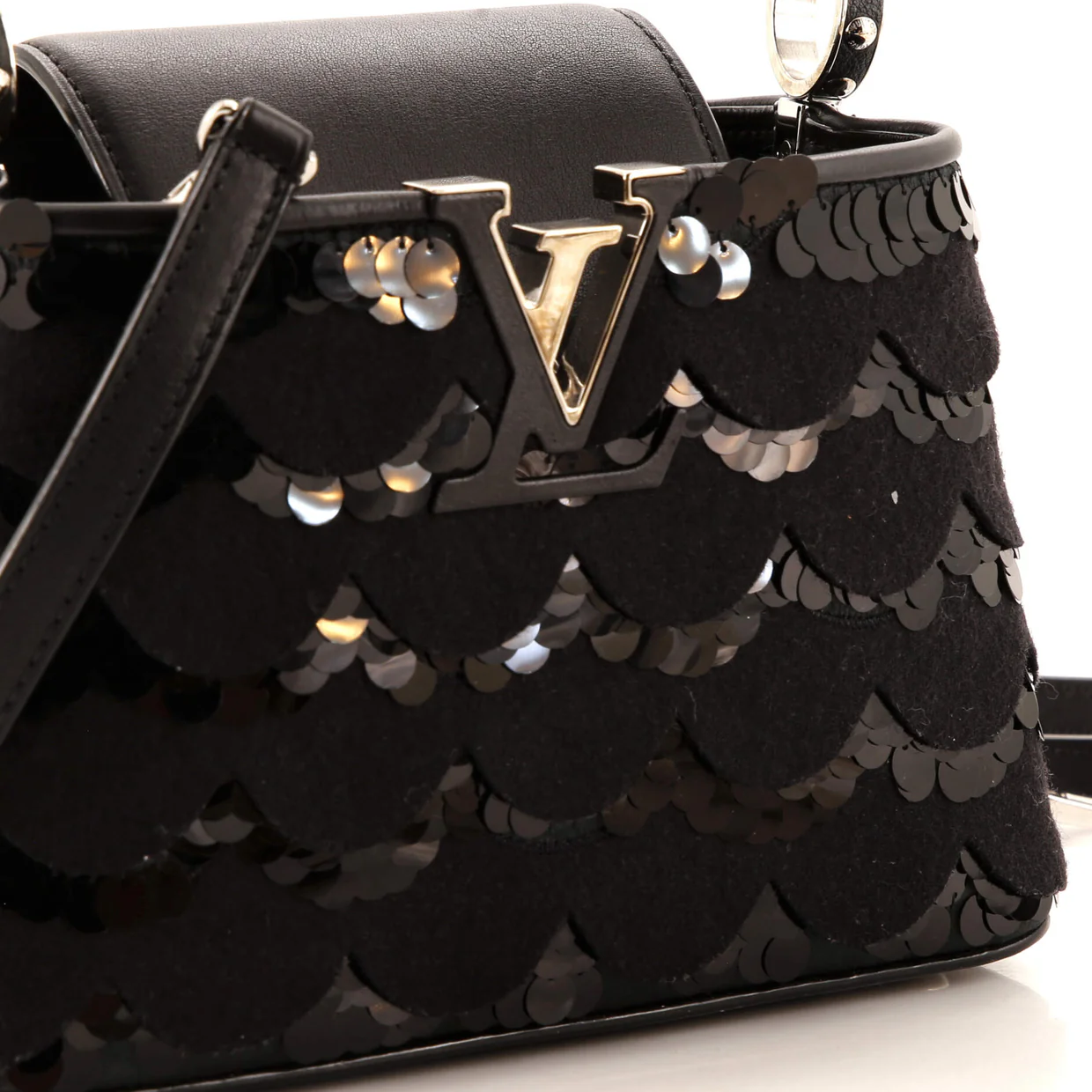 Capucines Bag Sequins and Felt Mini - Deep Luxury