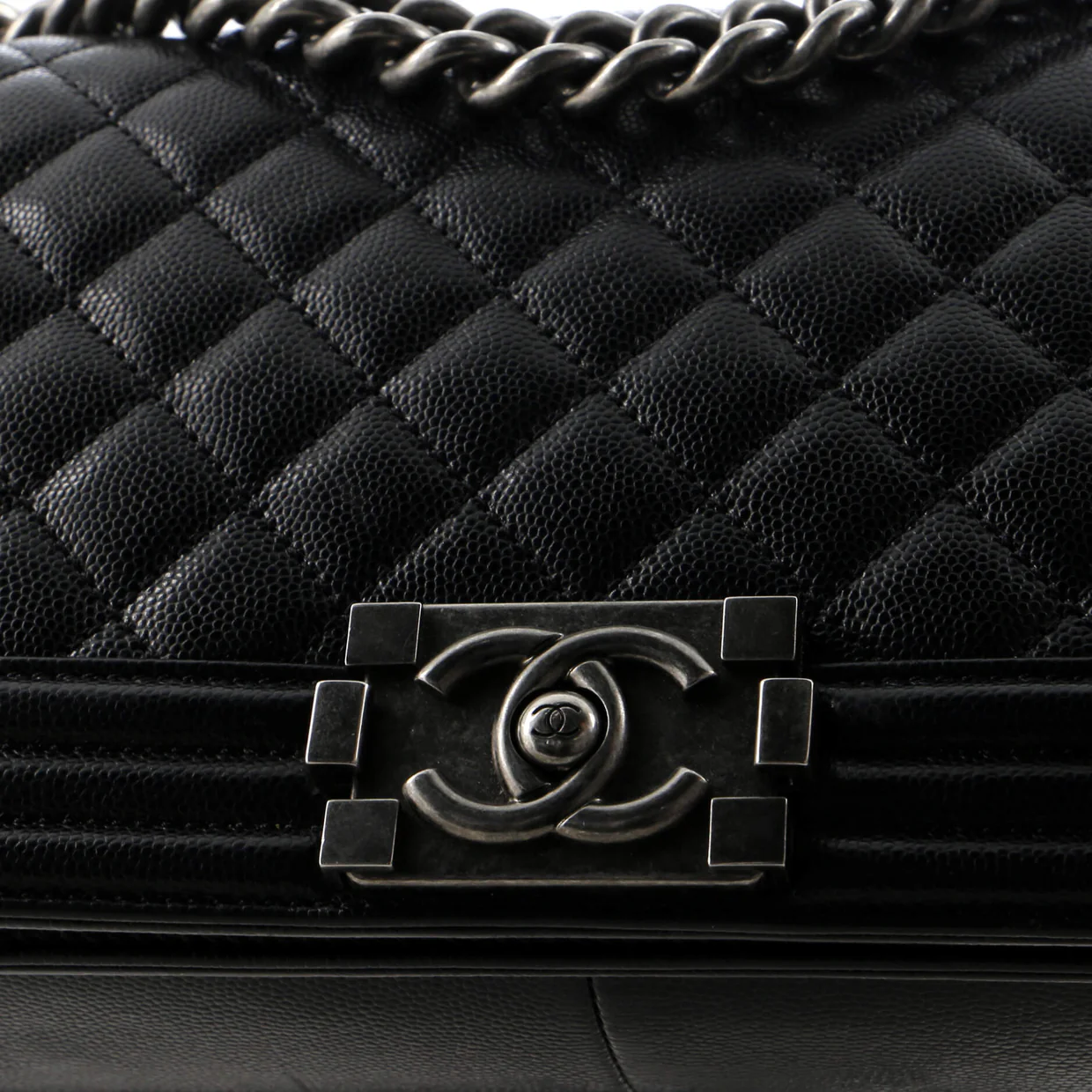 Boy Flap Bag Quilted Caviar Old Medium - Deep Luxury