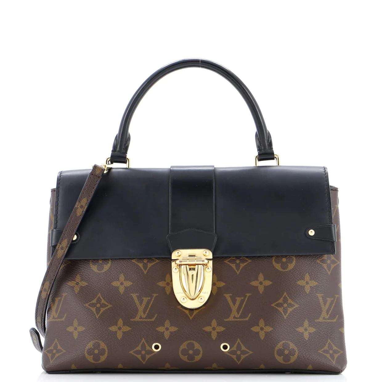 One Handle Flap Bag Monogram Canvas and Leather MM - Deep Luxury