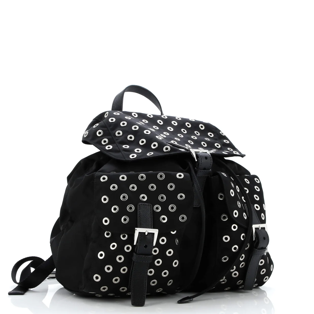 Double Front Pocket Backpack Tessuto with Grommet Detail Medium - Deep Luxury