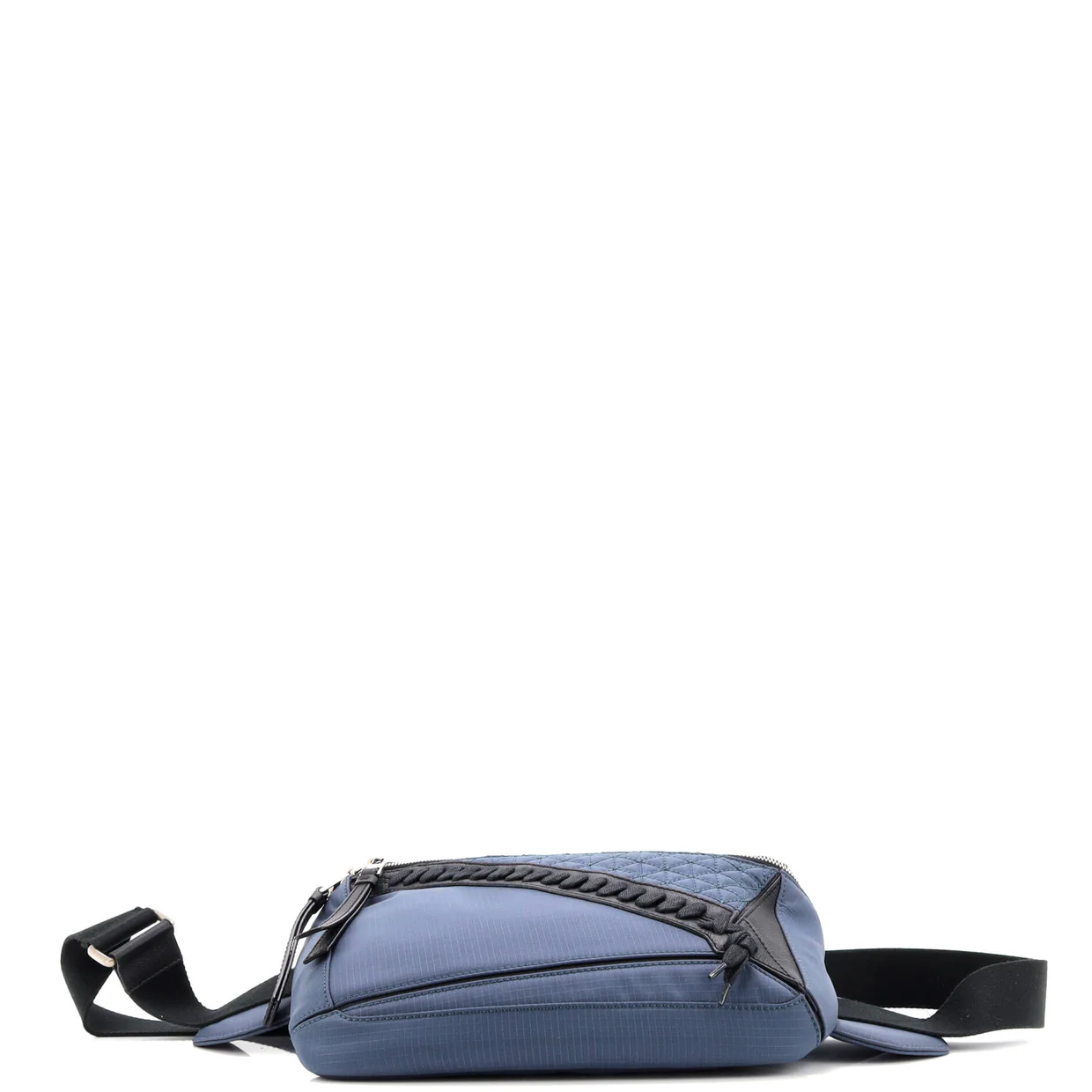 Puzzle Bum Bag Whipstitch Nylon wth Leather Small - Deep Luxury