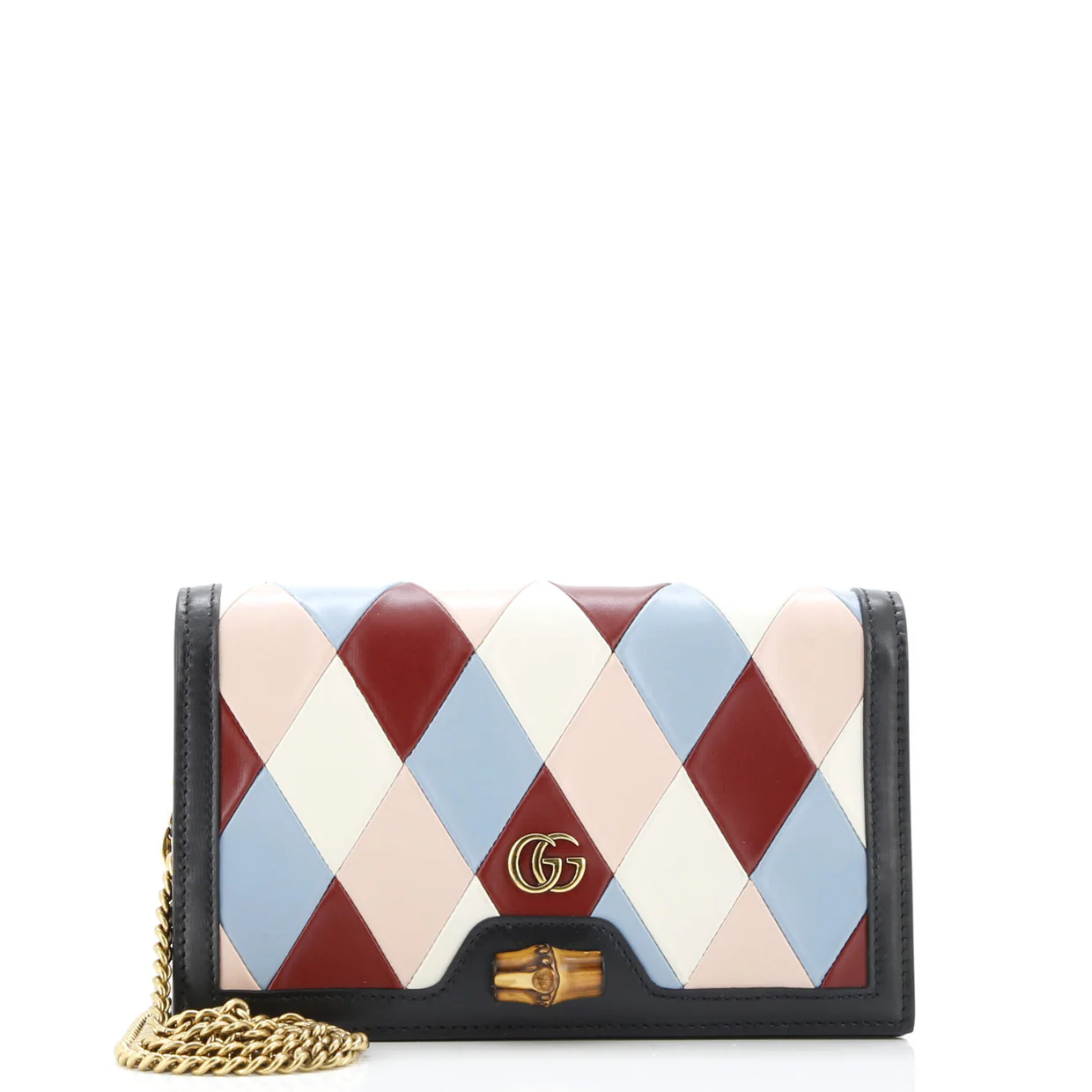 Diana Bamboo Chain Flap Bag Patchwork Leather Mini - Deep Luxury