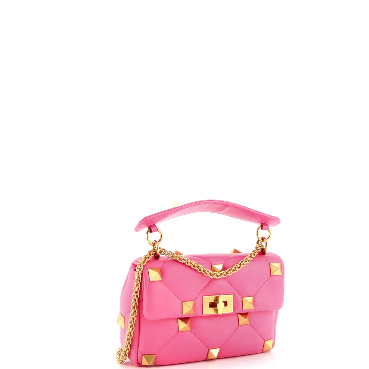 Roman Stud Flap Bag Quilted Leather Medium - Deep Luxury