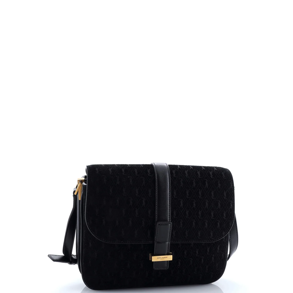 Top Flap Satchel Monogram All Over Suede Small - Deep Luxury