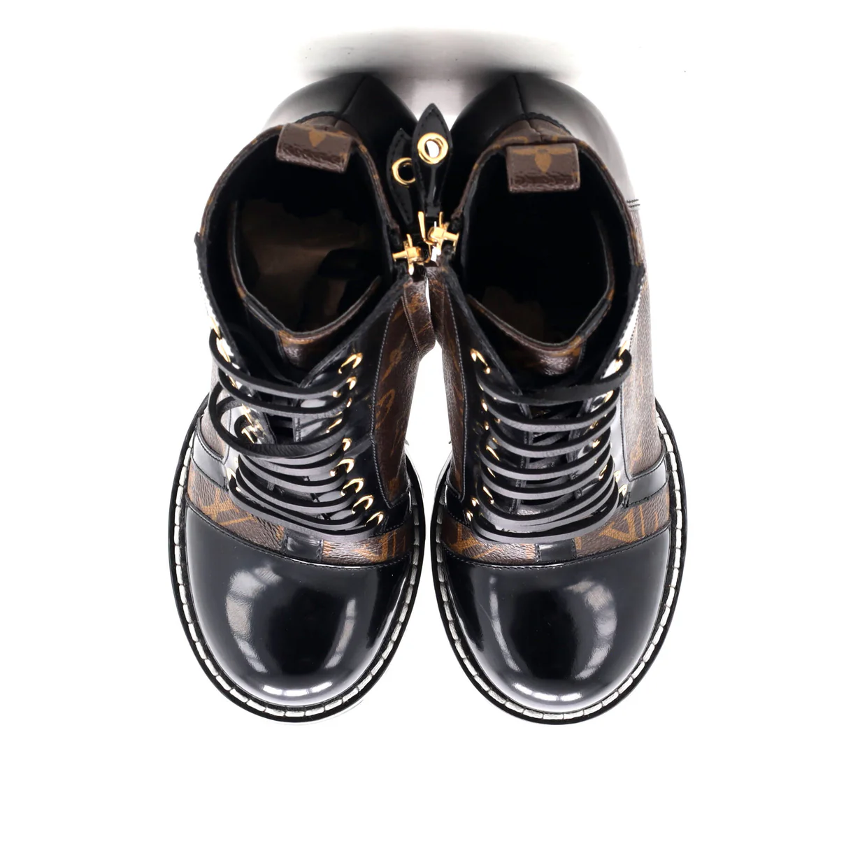 Women's Star Trail Ankle Boots Monogram Canvas with Patent - Deep Luxury