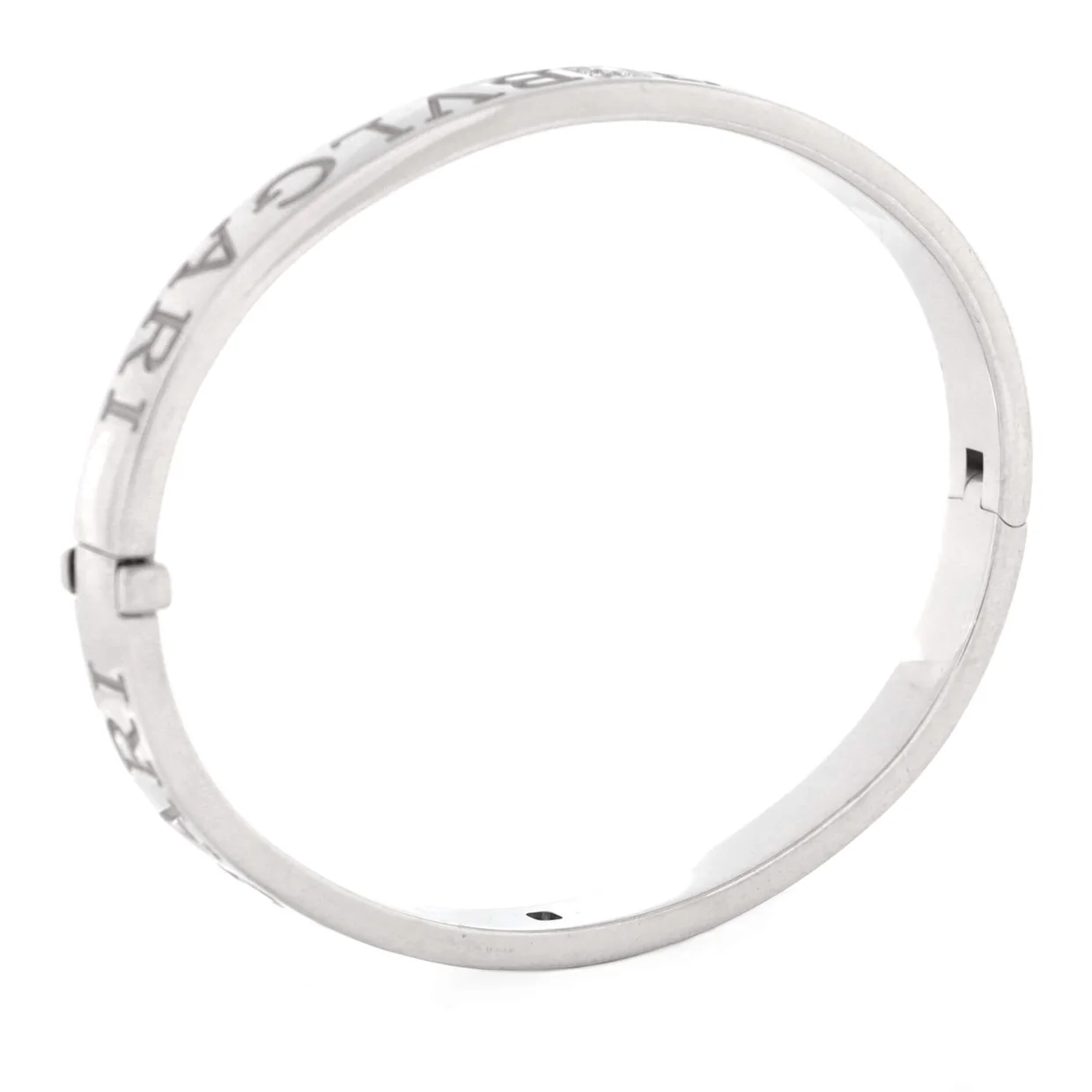 Bvlgari Bvlgari Bangle Bracelet 18K White Gold with 2 Diamonds - Deep Luxury