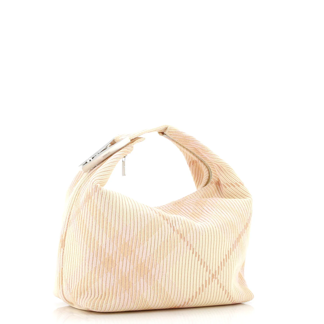 Peg Handle Bag Knit Check Fabric Medium - Deep Luxury