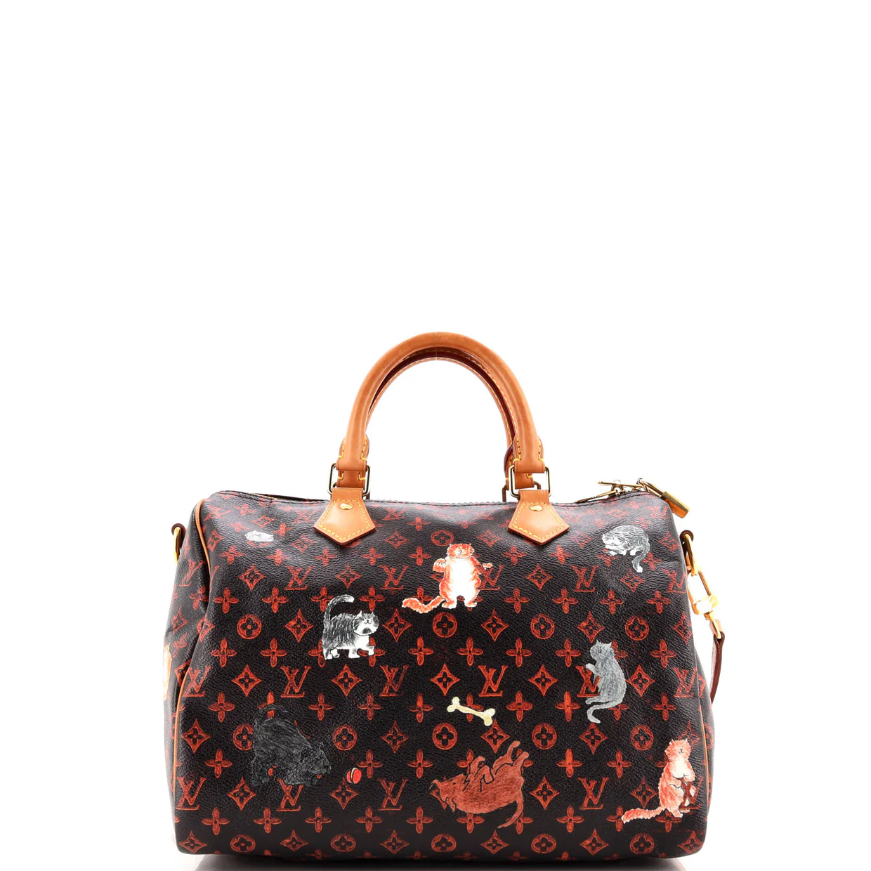 Speedy Bandouliere Bag Limited Edition Grace Coddington Catogram Canvas 30 - Deep Luxury