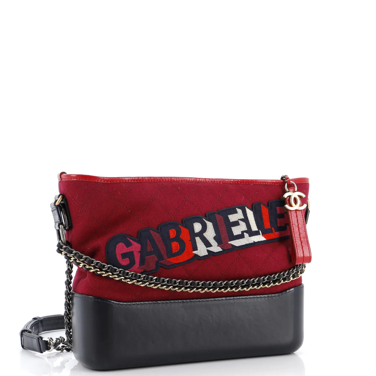 Gabrielle Logo Hobo Quilted Felt and Calfskin Medium - Deep Luxury