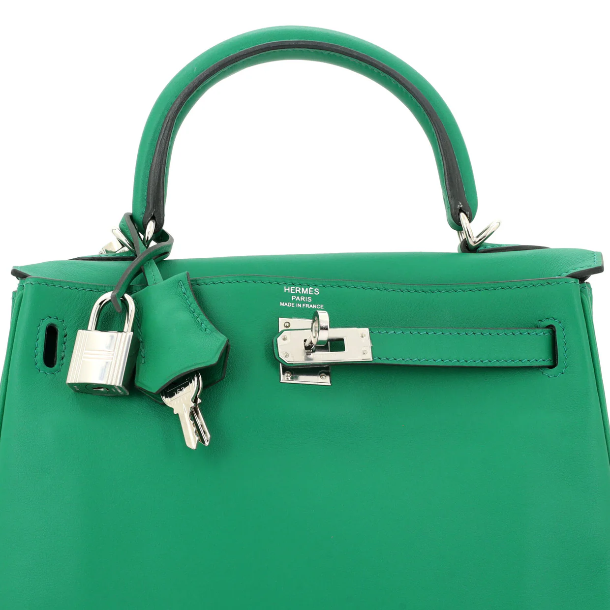 Kelly Handbag Vert Vertigo Swift with Palladium Hardware 25 - Deep Luxury