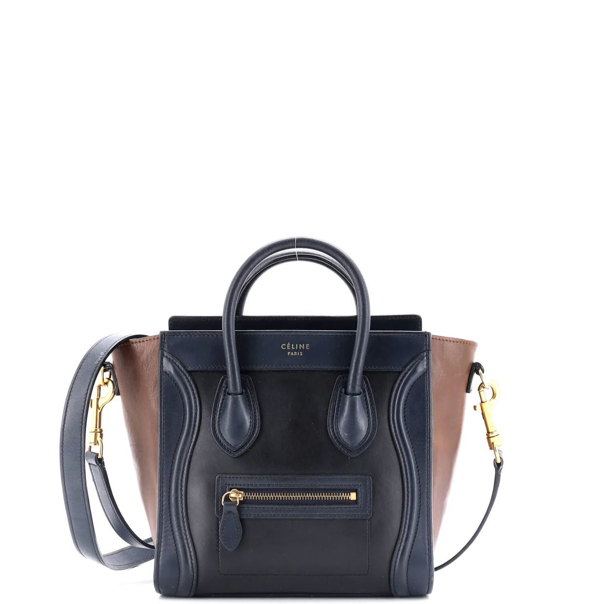 Tricolor Luggage Bag Leather Nano - Deep Luxury