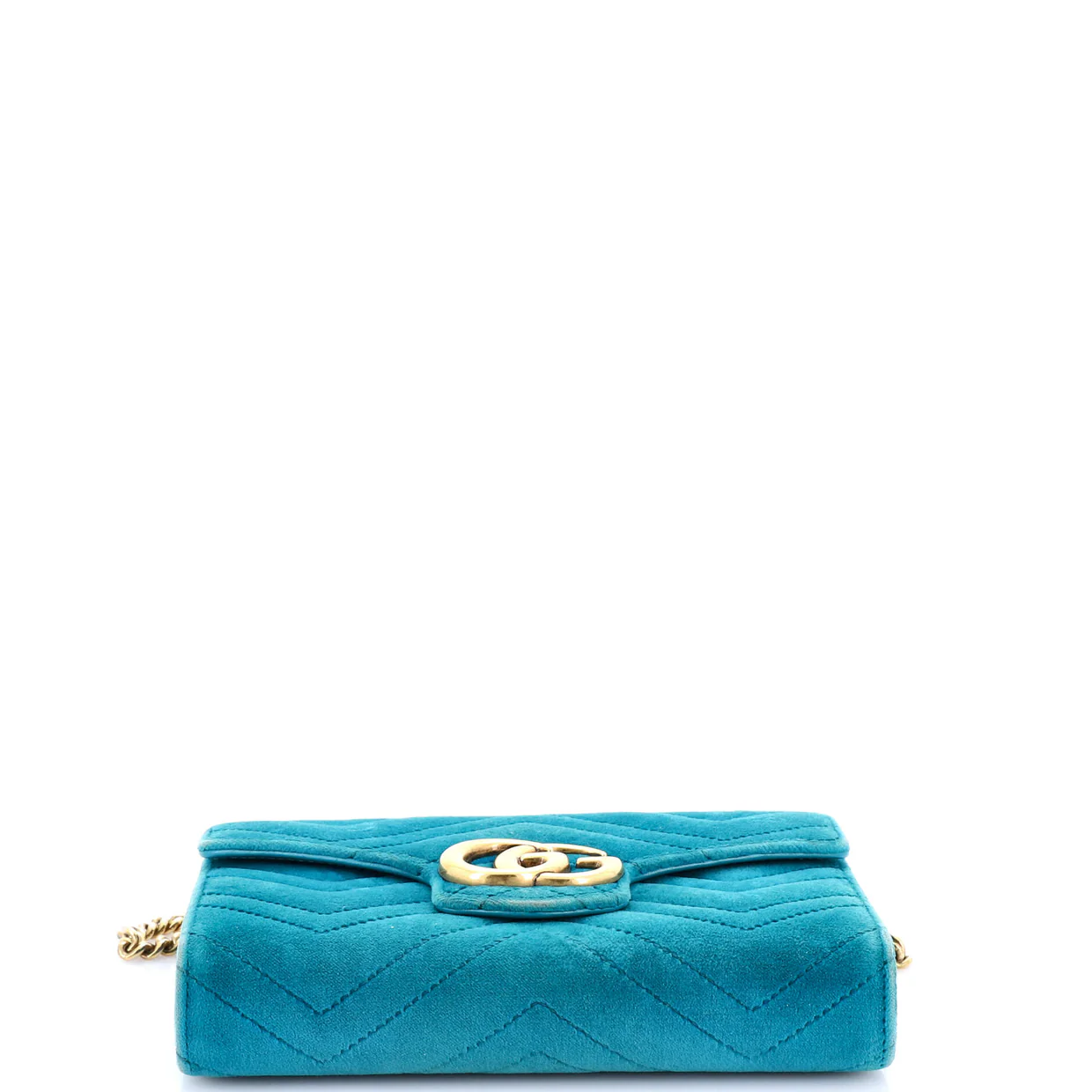 GG Marmont Chain Wallet Matelasse Velvet Mini - Deep Luxury