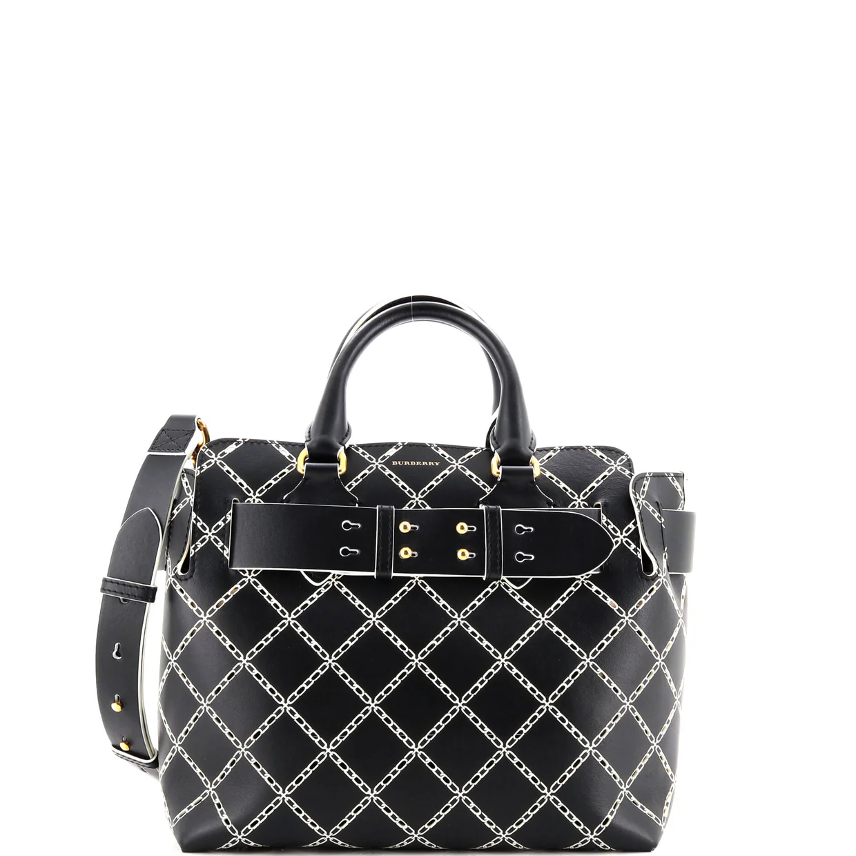 Belt Tote Perforated Leather Small - Deep Luxury