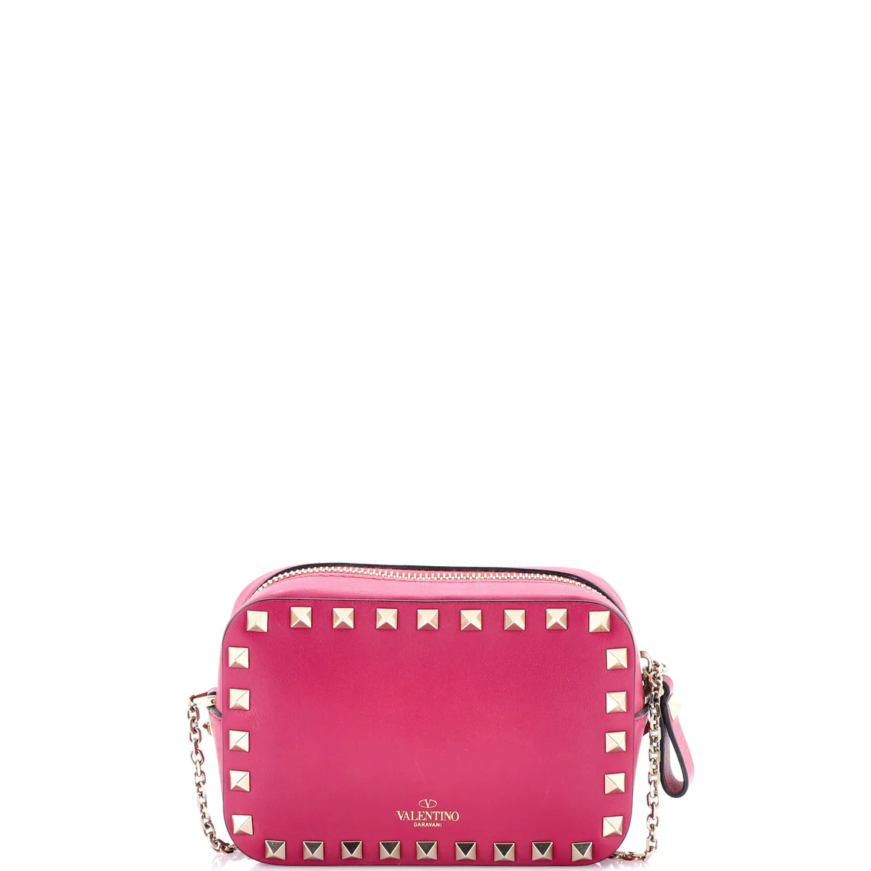 Rockstud Chain Camera Crossbody Bag Leather Small - Deep Luxury