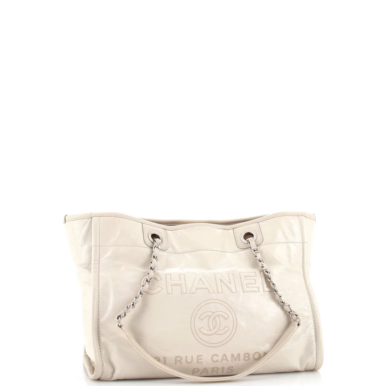 Deauville Tote Glazed Calfskin Small - Deep Luxury