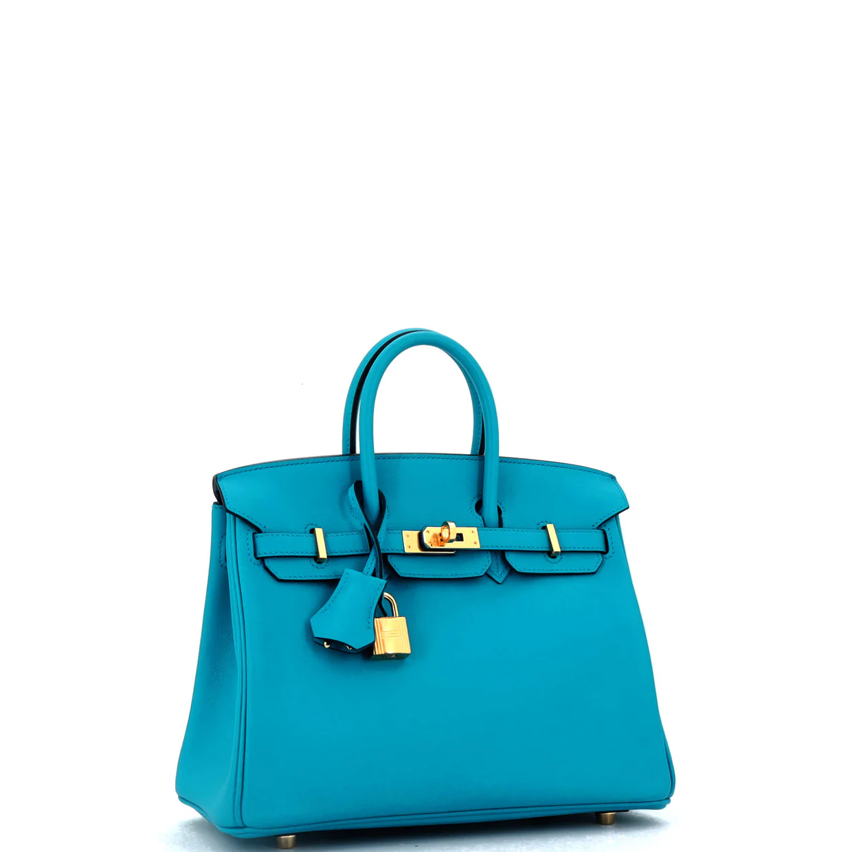 Birkin Handbag Bleu Frida Swift with Gold Hardware 25 - Deep Luxury