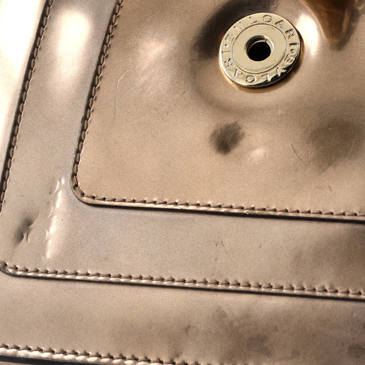 Serpenti Forever Square Shoulder Bag Metallic Leather Small - Deep Luxury