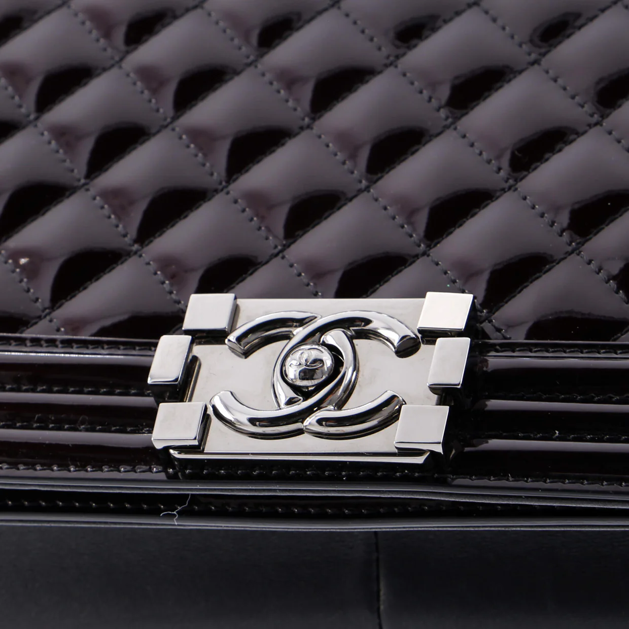 Boy Flap Bag Quilted Patent New Medium - Deep Luxury