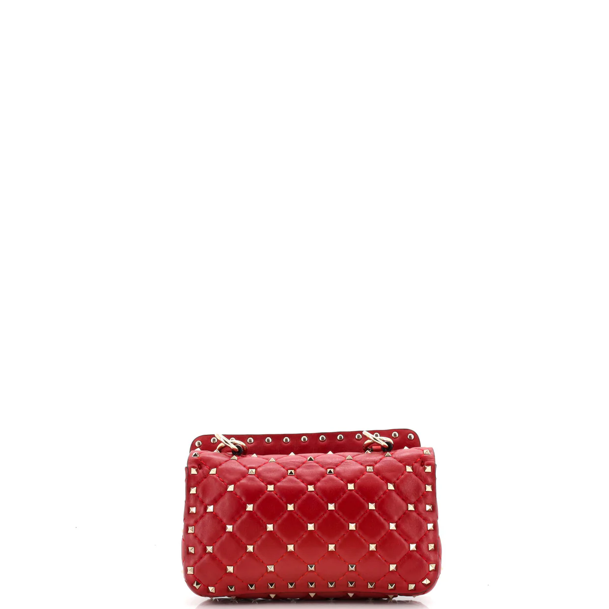 Rockstud Spike Flap Bag Quilted Leather Small - Deep Luxury