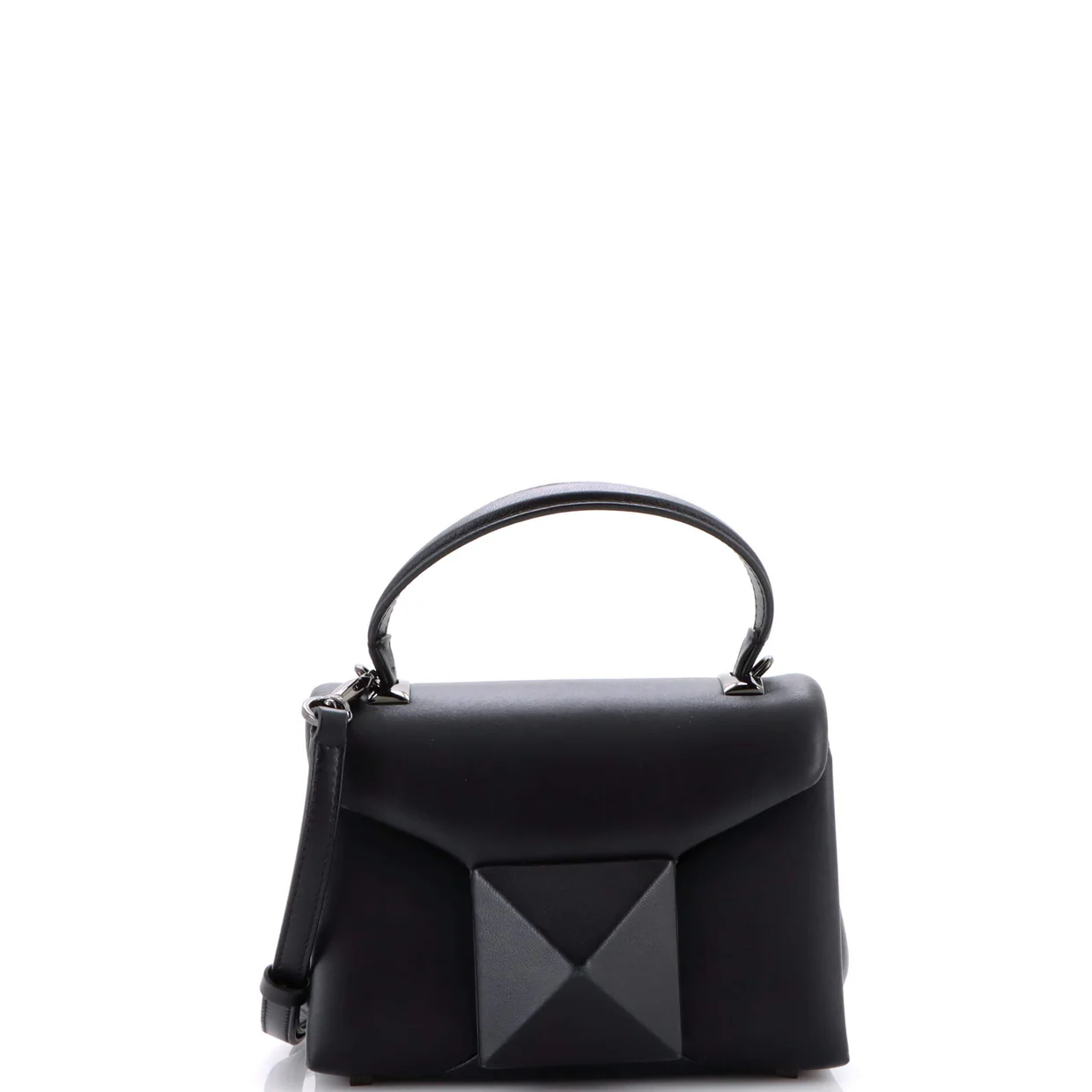 One Stud Top Handle Flap Bag Leather Mini - Deep Luxury
