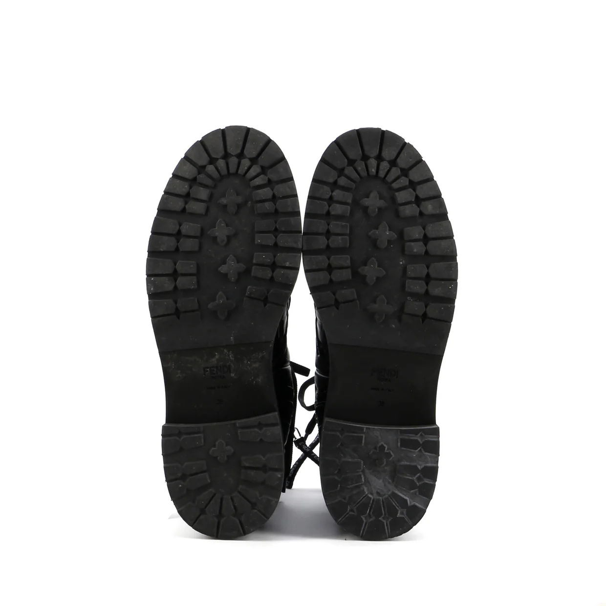 Women's Combat Boots Zucca Embossed Leather - Deep Luxury