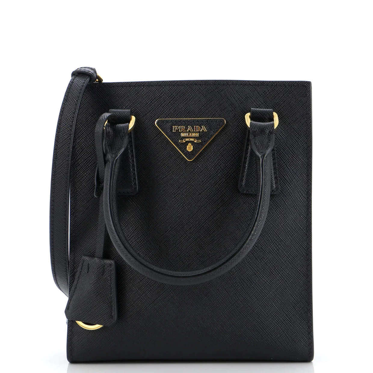 Convertible Open Tote Saffiano Leather Mini - Deep Luxury