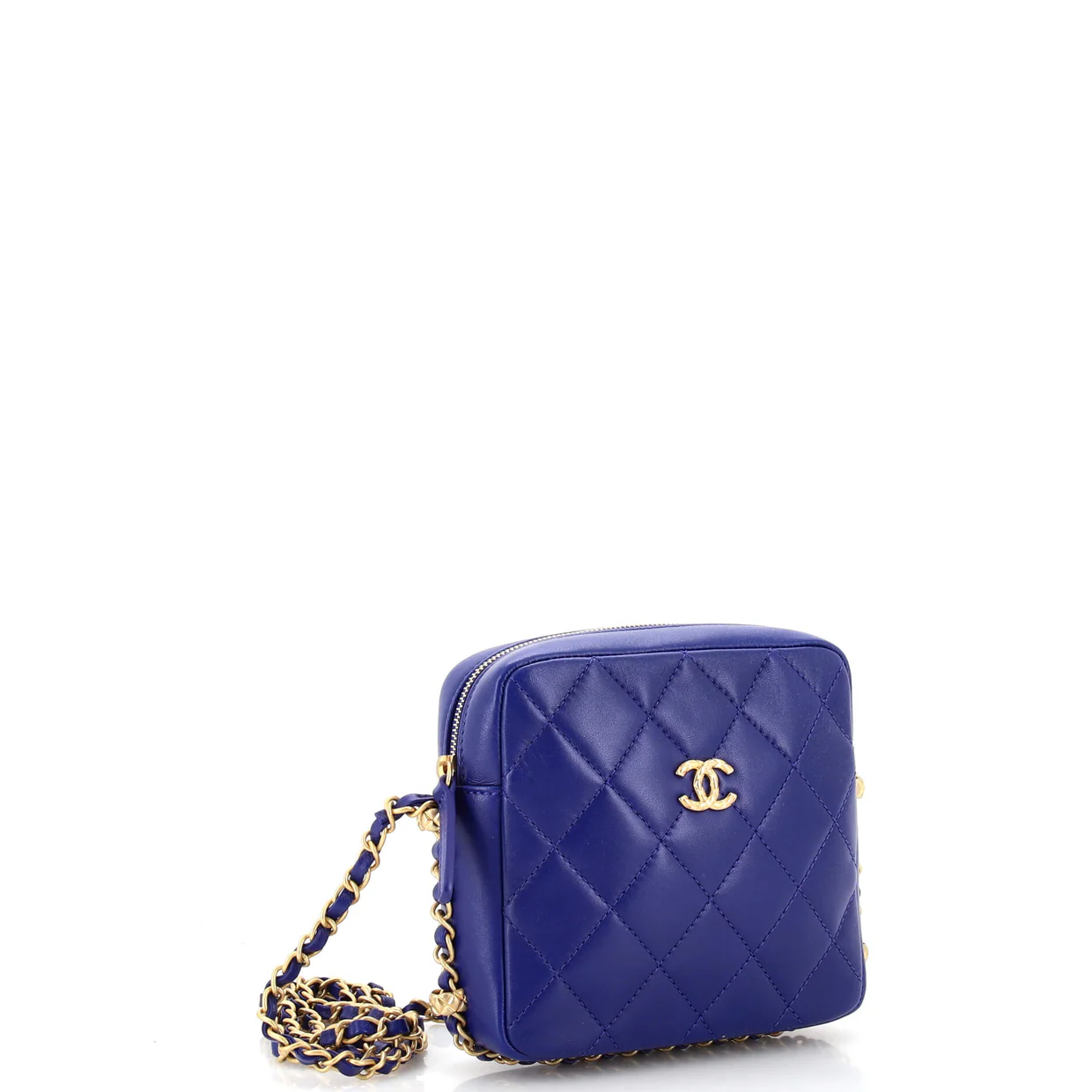 Chain Around Square Camera Bag Quilted Lambskin Small - Deep Luxury