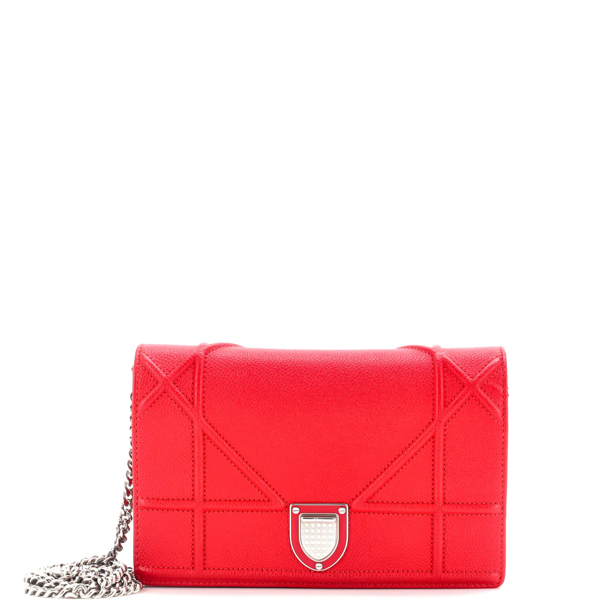 Diorama Wallet on Chain Leather - Deep Luxury