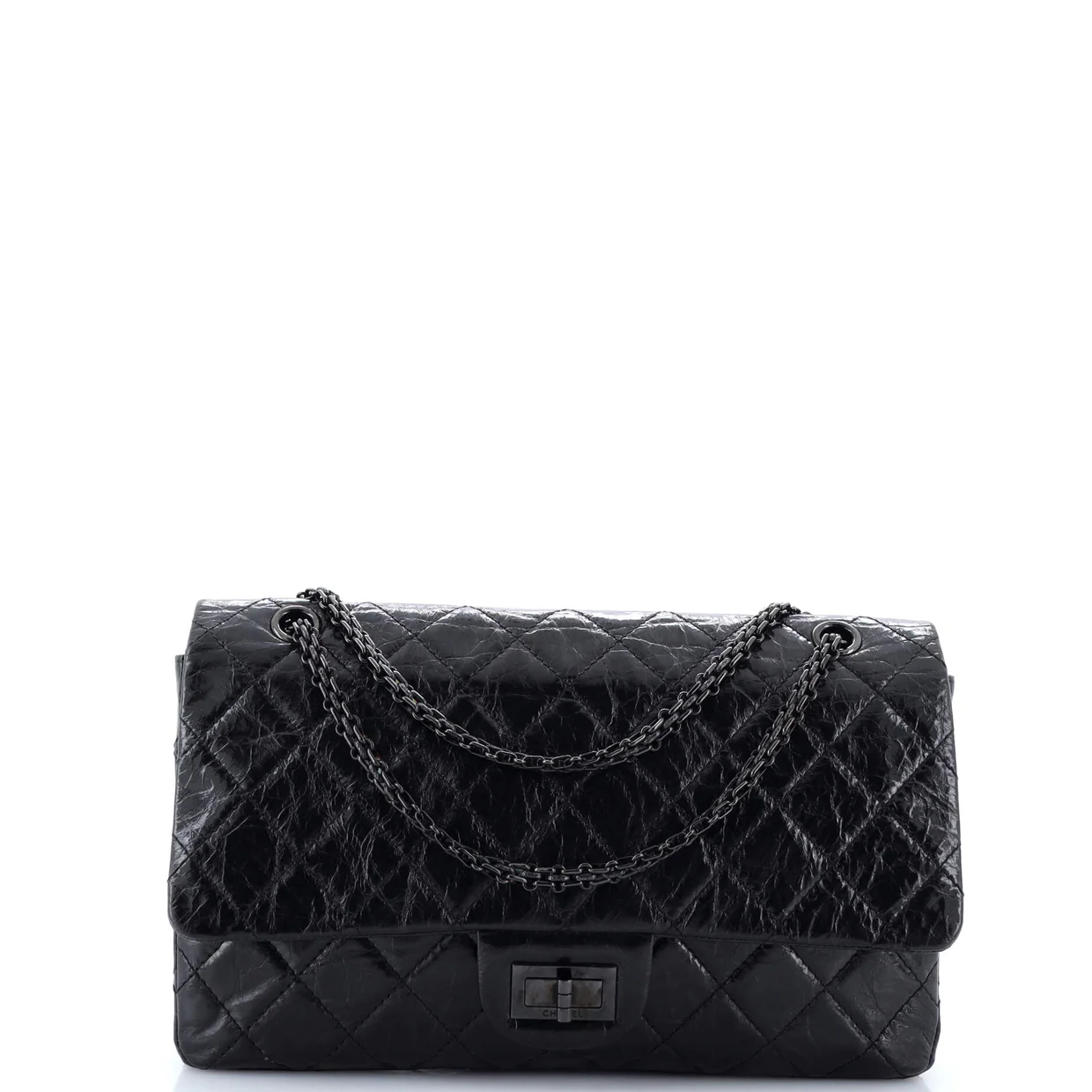 So Black Reissue 2.55 Flap Bag Quilted Glazed Calfskin 226 - Deep Luxury