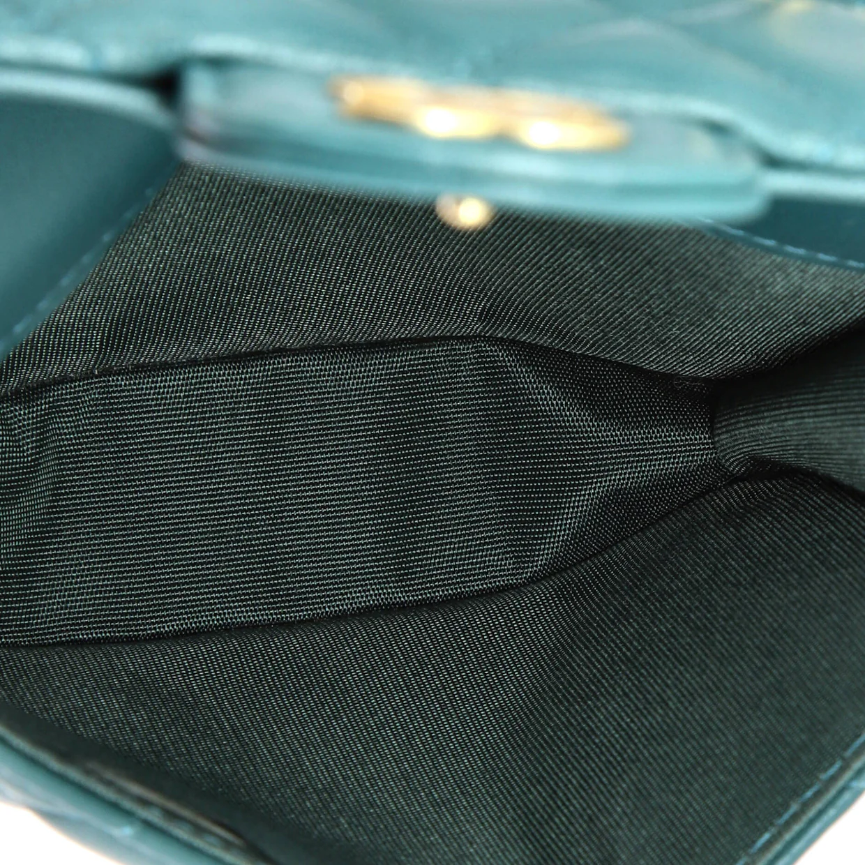 Top Handle Flap Coin Purse with Chain Quilted Lambskin - Deep Luxury