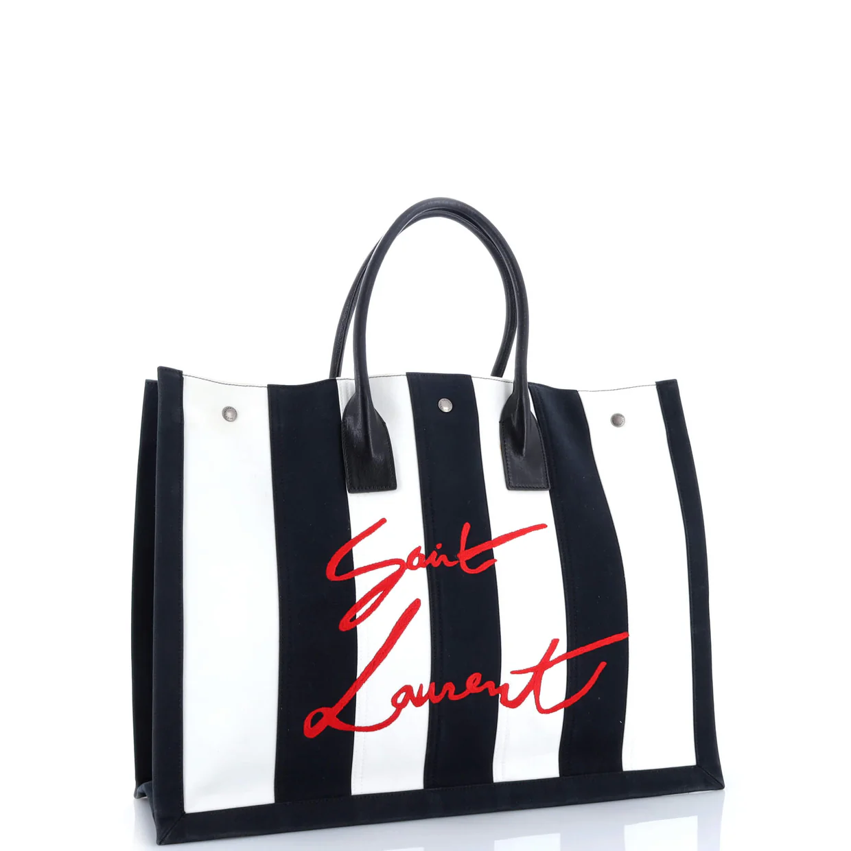 Noe Shopping Tote Striped Canvas Large - Deep Luxury