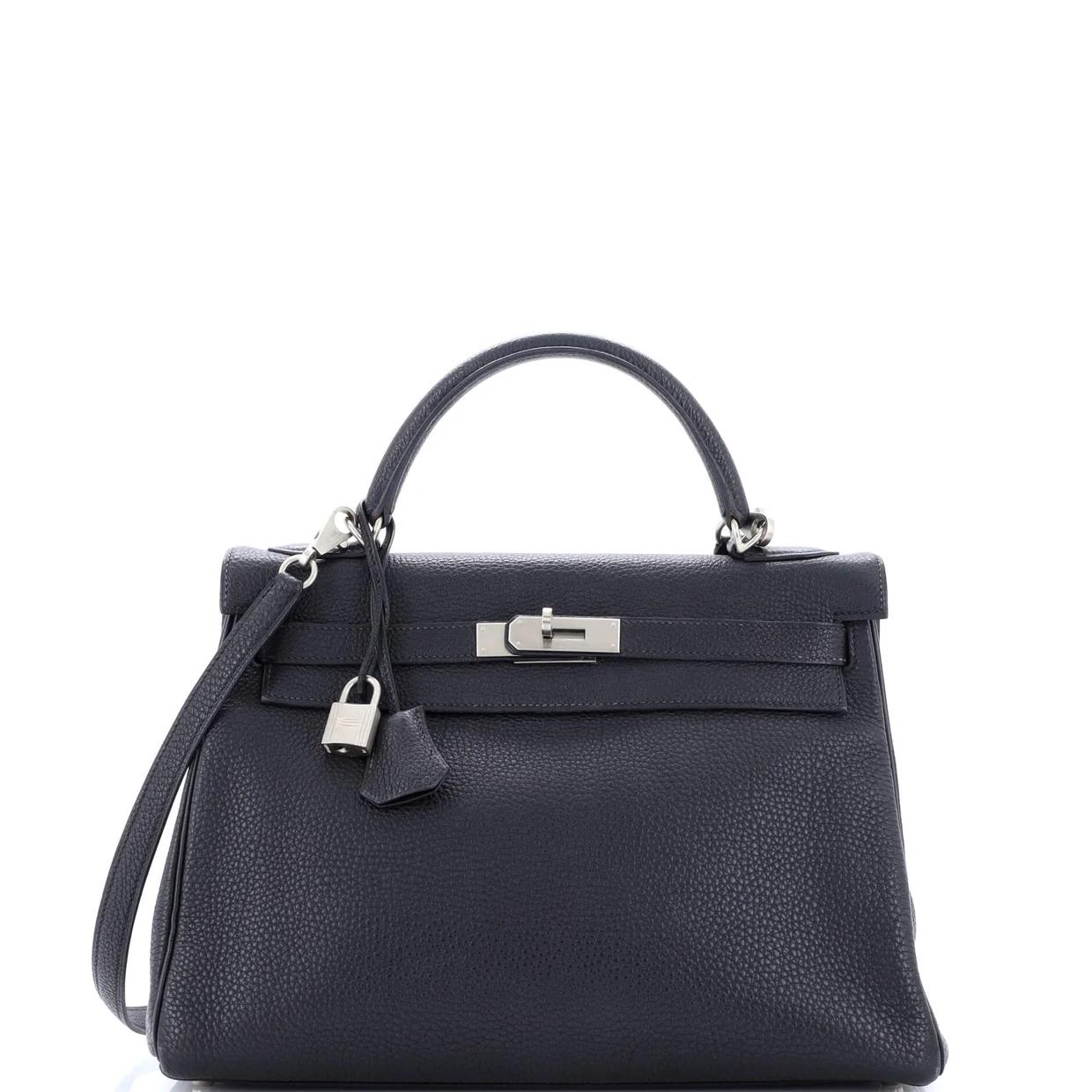 Kelly Handbag Noir Togo with Brushed Palladium Hardware 32 - Deep Luxury