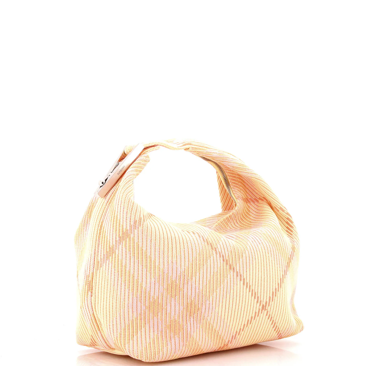 Peg Handle Bag Knit Check Fabric Medium - Deep Luxury