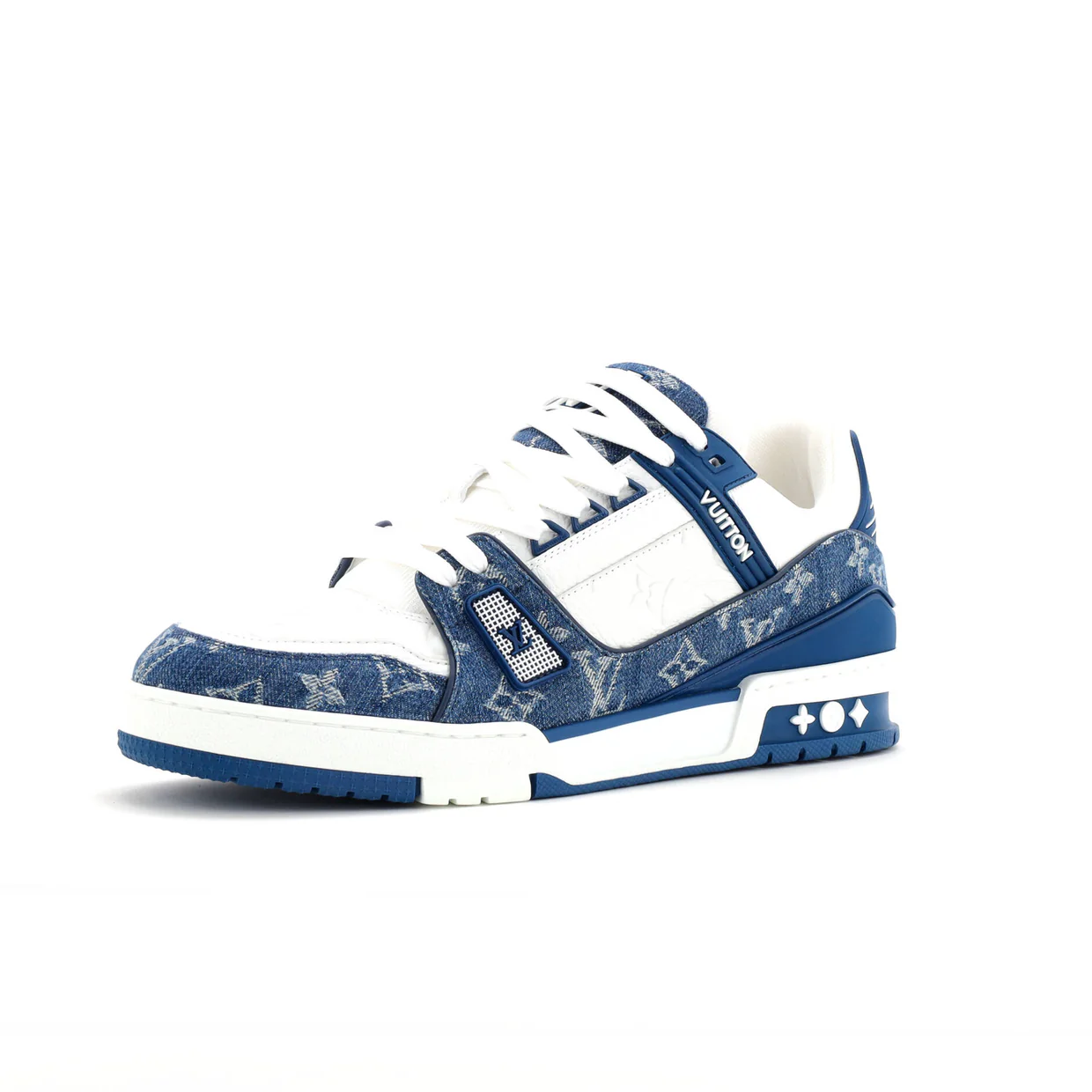 Men's LV Trainer Sneakers Monogram Empreinte Leather and Monogram Denim - Deep Luxury