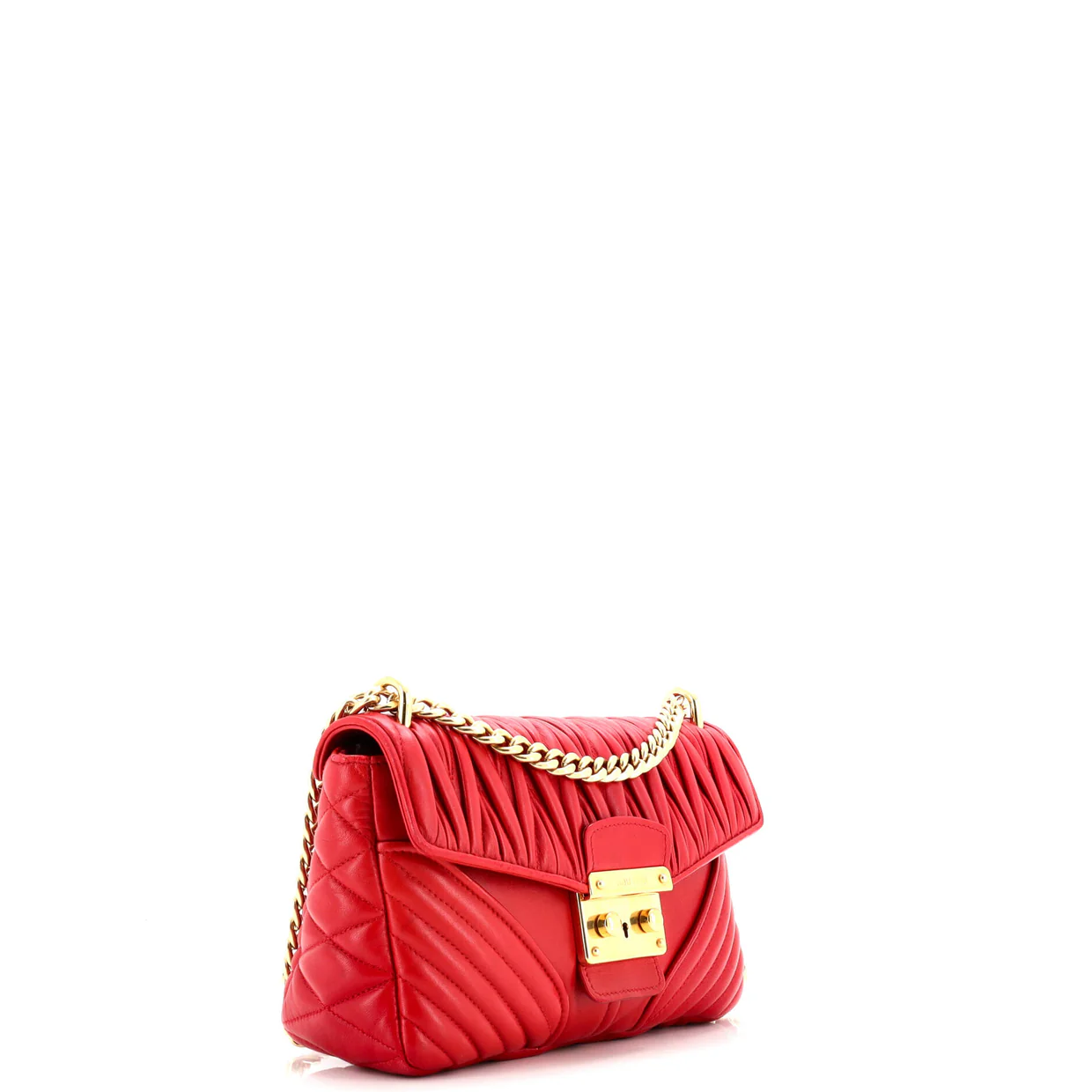Biker Chain Shoulder Bag Matelasse Leather - Deep Luxury