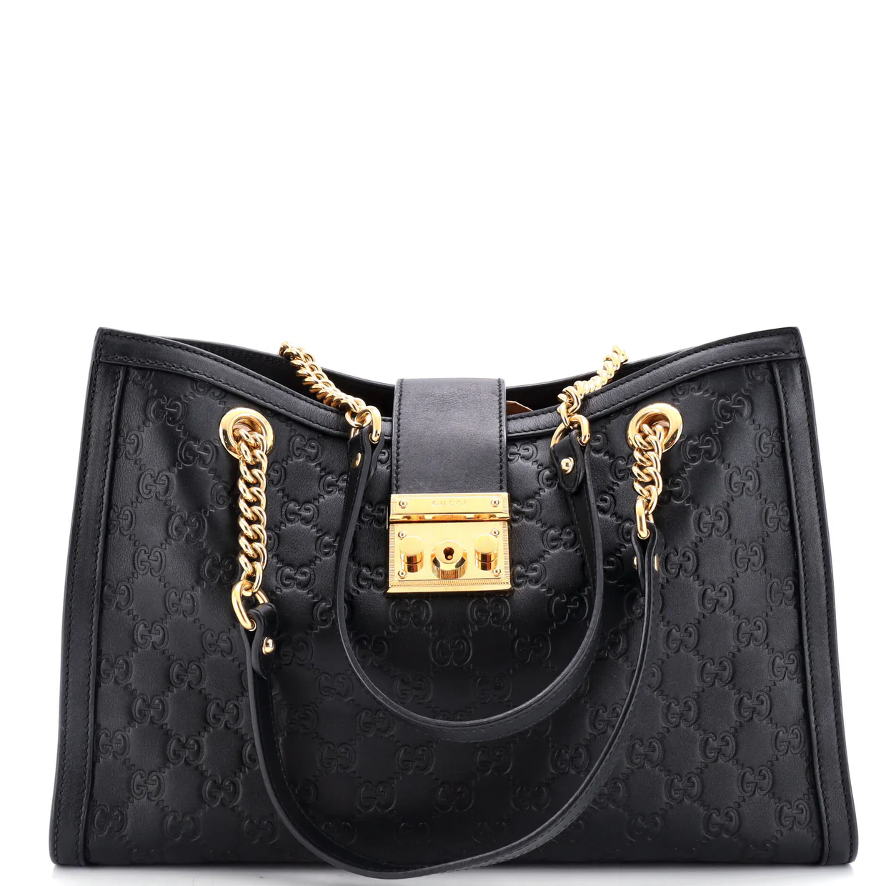 Padlock Chain Tote Guccissima Leather Medium - Deep Luxury